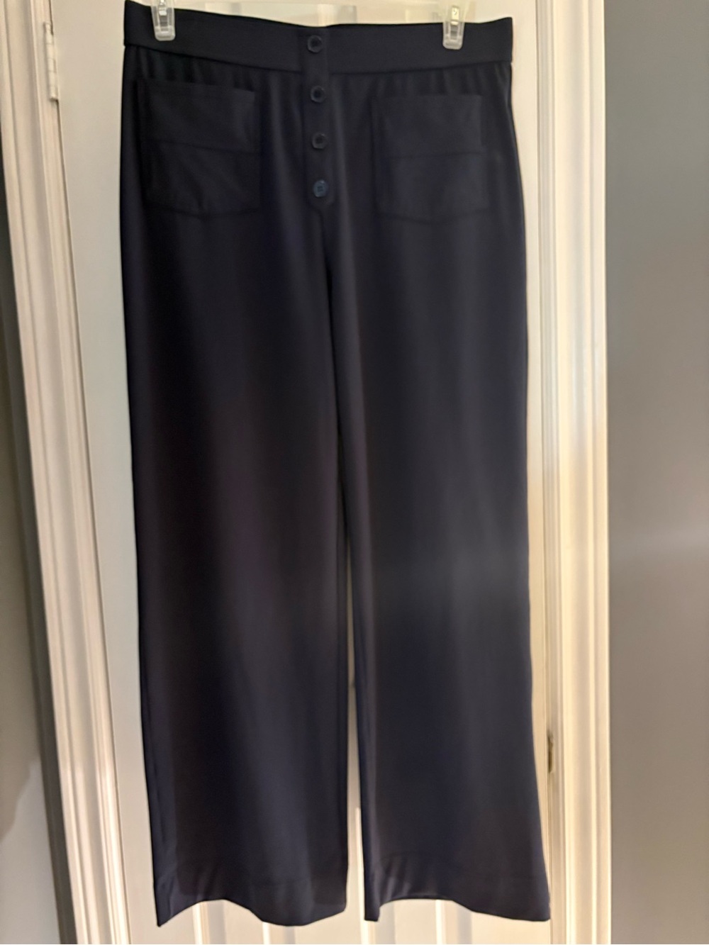 HALARA Navy Wide Leg Day Stretch Pants - Buttons - Multi-Pocket